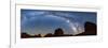 Landscape with rock formations in desert under Milky Way galaxy in sky at night, Kofa Queen Cany...-Panoramic Images-Framed Photographic Print