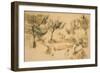 Landscape with Rocks and Trees, C.1895-Paul Cézanne-Framed Giclee Print