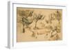 Landscape with Rocks and Trees, C.1895-Paul Cézanne-Framed Giclee Print