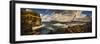 Landscape with rocky coastline and Kalsoy Island, Faroe Islands, Denmark-Panoramic Images-Framed Photographic Print