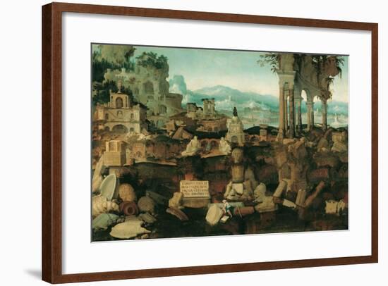 Landscape with Roman Ruins, 1536-Herman Posthumus-Framed Giclee Print