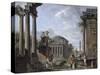 Landscape with Roman Ruins-Giovanni Paolo Pannini-Stretched Canvas