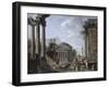 Landscape with Roman Ruins-Giovanni Paolo Pannini-Framed Giclee Print