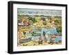Landscape with Rowboats 1916-18 (Oil on Canvas)-Maurice Brazil Prendergast-Framed Giclee Print