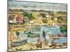 Landscape with Rowboats 1916-18 (Oil on Canvas)-Maurice Brazil Prendergast-Mounted Giclee Print