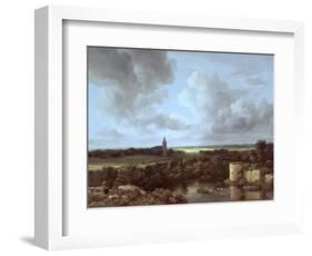 Landscape with Ruined Castle and Church, c.1665-70-Jacob Isaaksz. Or Isaacksz. Van Ruisdael-Framed Giclee Print