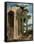 Landscape with Ruins and a Shepherd-Jean Lemaire-Framed Stretched Canvas