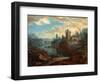 Landscape with Ruins and Fishermen (B/C on Paper)-Paul Sandby-Framed Giclee Print