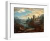 Landscape with Ruins and Fishermen (B/C on Paper)-Paul Sandby-Framed Giclee Print