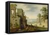 Landscape with Ruins and View of a Town, Ca. 1620-Marten Ryckaert-Framed Stretched Canvas