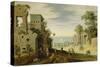 Landscape with Ruins and View of a Town, Ca. 1620-Marten Ryckaert-Stretched Canvas