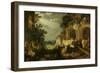 Landscape with Ruins, Cattle and Deer-Roelant Savery-Framed Art Print