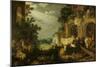 Landscape with Ruins, Cattle and Deer-Roelant Savery-Mounted Art Print
