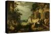 Landscape with Ruins, Cattle and Deer-Roelant Savery-Stretched Canvas