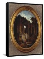 Landscape with Ruins-Hubert Robert-Framed Stretched Canvas