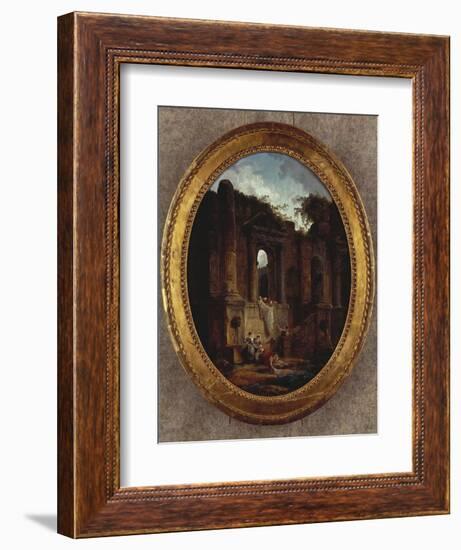 Landscape with Ruins-Hubert Robert-Framed Giclee Print