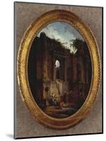 Landscape with Ruins-Hubert Robert-Mounted Giclee Print