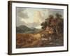 Landscape with Rustics and Donkeys on a Path-Thomas Gainsborough-Framed Giclee Print