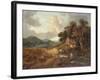 Landscape with Rustics and Donkeys on a Path-Thomas Gainsborough-Framed Giclee Print