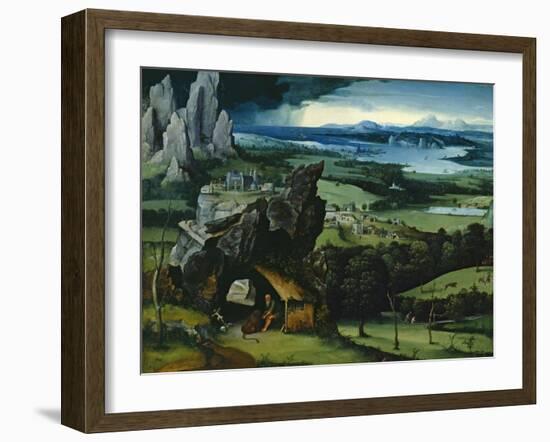 Landscape with Saint Jerome, 1516-1517-Joachim Patenir-Framed Giclee Print