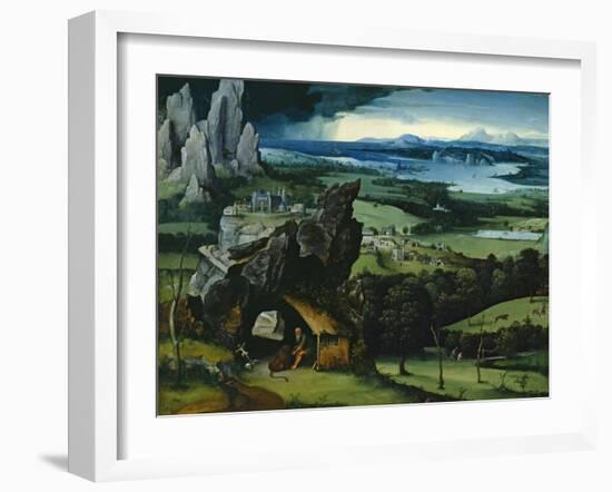 Landscape with Saint Jerome, 1516-1517-Joachim Patenir-Framed Giclee Print