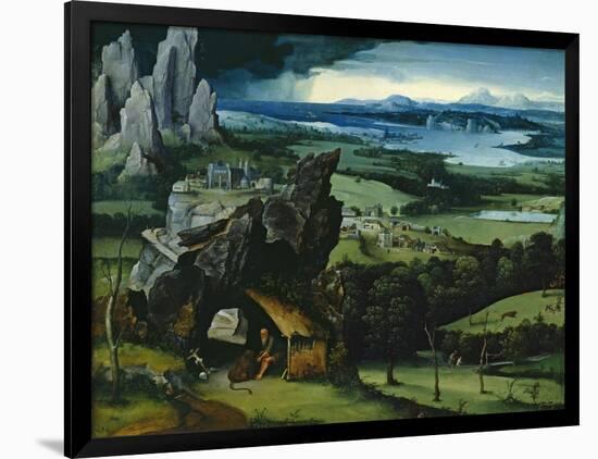 Landscape with Saint Jerome, 1516-1517-Joachim Patenir-Framed Giclee Print