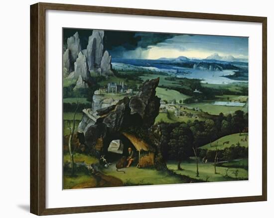 Landscape with Saint Jerome, 1516-1517-Joachim Patenir-Framed Giclee Print