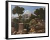 Landscape with Saint John on Patmos, 1640-Nicolas Poussin-Framed Giclee Print