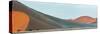 Landscape with sand dunes in desert, Sossusvlei, Namib Desert, Namibia-Panoramic Images-Stretched Canvas