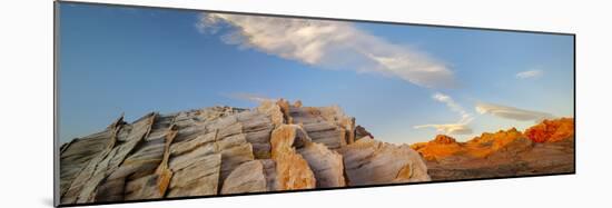Landscape with sandstone rock formation in Mojave Desert, Las Vegas, Nevada, USA-Panoramic Images-Mounted Photographic Print