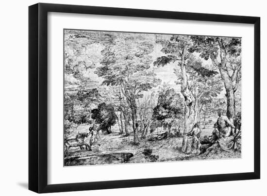 Landscape with Satyrs, C1530-1540-Titian (Tiziano Vecelli)-Framed Giclee Print