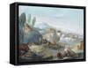 Landscape with Scenes from the Latin Epic Poem the Thebaid-Giuseppe Bernardino Bison-Framed Stretched Canvas