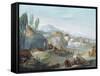 Landscape with Scenes from the Latin Epic Poem the Thebaid-Giuseppe Bernardino Bison-Framed Stretched Canvas