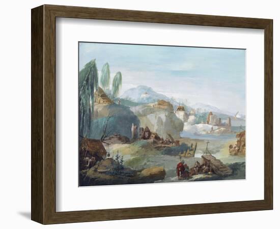 Landscape with Scenes from the Latin Epic Poem the Thebaid-Giuseppe Bernardino Bison-Framed Giclee Print