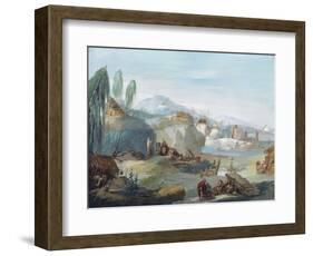 Landscape with Scenes from the Latin Epic Poem the Thebaid-Giuseppe Bernardino Bison-Framed Giclee Print