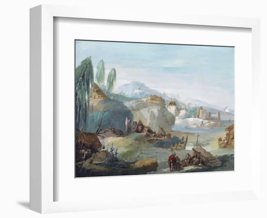 Landscape with Scenes from the Latin Epic Poem the Thebaid-Giuseppe Bernardino Bison-Framed Giclee Print