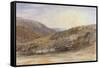 Landscape with Setting Sun, Devon-Samuel Palmer-Framed Stretched Canvas