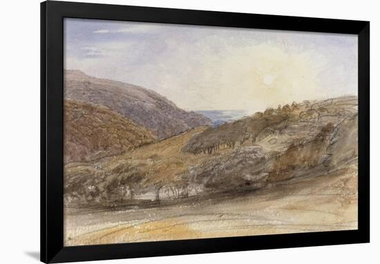 Landscape with Setting Sun, Devon-Samuel Palmer-Framed Giclee Print