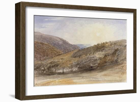 Landscape with Setting Sun, Devon-Samuel Palmer-Framed Giclee Print