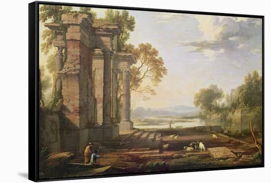 Landscape with Setting Sun-Pierre Patel-Framed Stretched Canvas