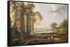 Landscape with Setting Sun-Pierre Patel-Framed Stretched Canvas