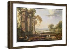 Landscape with Setting Sun-Pierre Patel-Framed Giclee Print