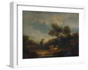 'Landscape with Sheep', 18th century, (1935)-Thomas Gainsborough-Framed Giclee Print