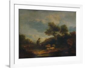 'Landscape with Sheep', 18th century, (1935)-Thomas Gainsborough-Framed Giclee Print