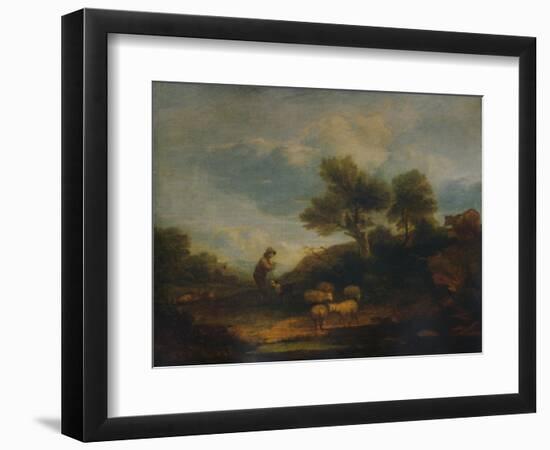 'Landscape with Sheep', 18th century, (1935)-Thomas Gainsborough-Framed Giclee Print