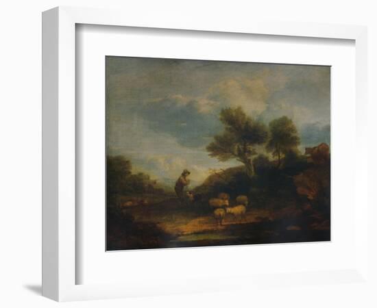 'Landscape with Sheep', 18th century, (1935)-Thomas Gainsborough-Framed Giclee Print