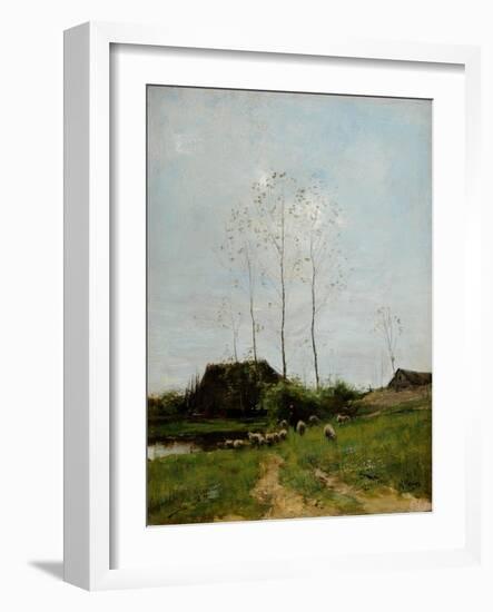 Landscape with Shepherd and Sheep-Anton Mauve-Framed Giclee Print