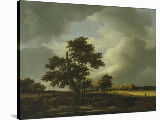 Landscape with Shepherds and Peasants-Jacob Van Ruysdael-Stretched Canvas