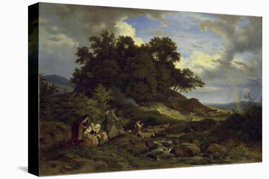 Landscape With Shepherds-Ludwig Richter-Stretched Canvas