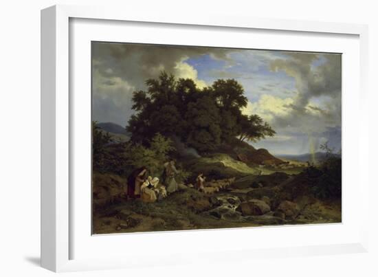 Landscape With Shepherds-Ludwig Richter-Framed Giclee Print